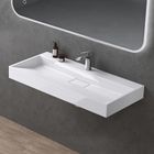 doporro Lavabo Suspendu avec Bonde Vasque à Poser Blanc 90x46x11cm Lave Mains Rectangulaire avec Perçage Colossum19