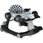 DREAMADE Trotteur Bébé Evolutif 3 en 1 Pliable avec Hauteur Réglable, Musique et Lumière, Forme de Voiture, pour 6-18 Mois, Gris