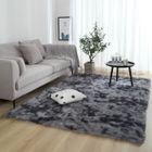 FREOSEN Tapis de Salon Shaggy 120 x 160cm en Peluche Gris Foncé Fibre de Polypropylène Souple Tapis Antidérapante
