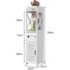 HUOLE. Meuble Colonne Armoire sur Pied pour Salle de Bain avec tiroir Commode de Rangement 20*20*80cm Blanc