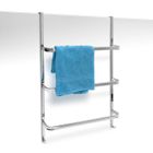 Relaxdays Porte-serviettes 3 barres HxlxP : 85 x 54 x 11,5 cm fixation porte optique inox 2 crochets cuisine ou salle de bain,