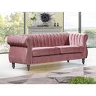 VENTE-UNIQUE Canapé chesterfield 3 places en velours vieux rose TRUMBO