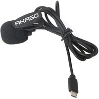 Microphone externe AKASO pour caméra d'action AKASO V50X / Brave 4 Pro/Brave 7 LE uniquement (Port micro USB) Noir