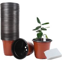 100 Pcs Pots de Semis en Plastique, 10 cm Pot Plastique Pépinière, Pots de Plantes en Plastique, Pots de Semis Réutilisables
