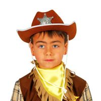Chapeau de cowboy - Shérif - Cow-boy - Feutre - Marron - Enfant