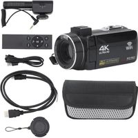 EJ.life caméscope caméra vidéo 4K Caméscope numérique 4K Ultra HD WIFI 3 pouces Écran tactile couleur IPS Zoom numérique 18x