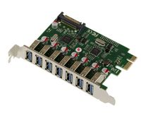 Carte  PCI EXPRESS PCIe vers USB 3.0 7 ports USB3 A horizontaux avec Chipset Via VLI VL805
