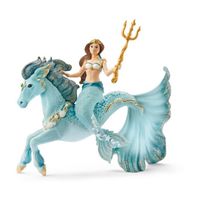 Coffret de jouets Sirène Eyela et Figurine Licorne Marine - Figurine de la Sirène Princesse Eyela, avec sa Baguette Magique et sa