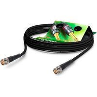 Sommer Cable Video Coaxial BNC 75  - HD/3G/6G/12G-SDI - 4K / 8K UHD - Vector 0.8/3.7 - BNC / BNC Hicon, Noir (1m) - Made in G