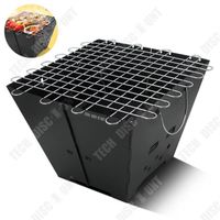 TD® Barbecue grill pique-nique en plein air pliant en acier inoxydable charbon de bois vertical grille de ventilation