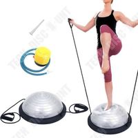 TD® Demi-Ballon d’Entraînement 46 cm avec Câbles de Résistance/ Pompe Yoga/ Gymnastique,Bleu /Fitness Ball yoga demi-cercle balance