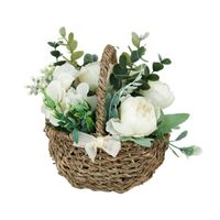 Ornement de panier de fleurs tissé miniature, bouquet de fleurs artificielles pour la décoration de mariage N°1
