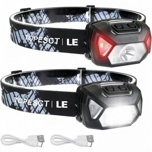 Lampe Frontale LED Rechargeable Sur USB - Clip, Capteur, étanche (Neuf)