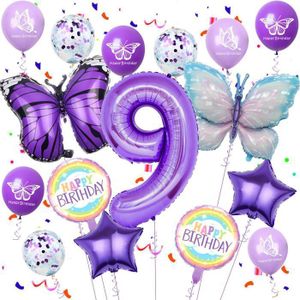 Ballon Anniversaire Violet Holographique 30/40 Ans - Oaktree - Neuf