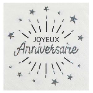 Serviettes En Papier Joyeux Anniversaire Cdiscount Serviettes En Papier Joyeux Anniversaire Cdiscount