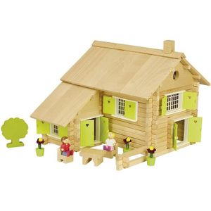 ASSEMBLAGE CONSTRUCTION Jeu de construction en bois - Jeujura - Maison en Rondins - 240 pièces - Multicolore