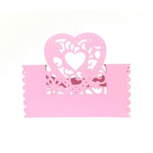 fête rose décoration de fête PRETYZOOM Lot de 50 marque-places en papier en forme de cœur pour mariage