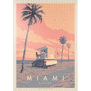 PUZZLE Miami, Fl: Lifeguard Tower, Vintage Poster - Premi
