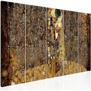 TABLEAU - TOILE Impression Sur Toile Intissee Gustav Klimt Le Bais