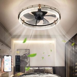 VENTILATEUR Ventilateur de plafond avec APP & télécommande,ventilateur encastré dimmable 3 couleur,Ventilateur LED 6 vitesses pour chambre