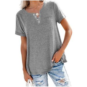 FXTstore V-Cou T-Shirt Décontracté Couleur Bloc Haut Blouse Femme Vêtements Manches Longues Asymétrique Plus Size