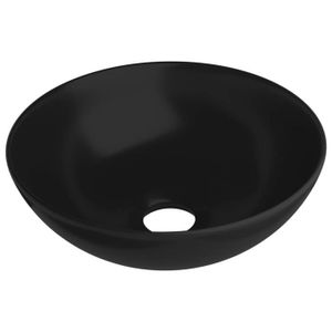 LAVABO - VASQUE Lavabo de salle de bain en céramique noir mat rond