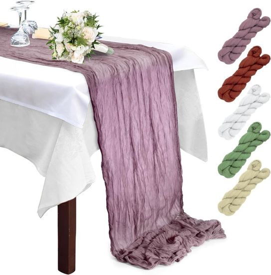 Lot De 6 Chemins De Table En étamine, Rose Foncé, 3 M - Gaze