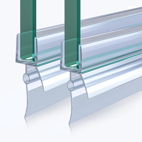 SURFOU Joint Porte Douche 2x100cm Pour Paroi En Verre, Joint Salle De Bain, Joint Cabine Douche, Ajustement Universel Pour Verre De 6-8mm, Joint De Rechange, Joint Paroi De Douche En PVC (2