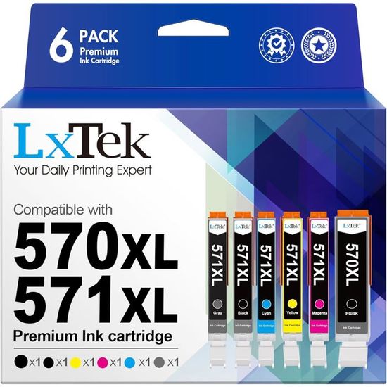 PGI-570XL CLI-571XL Compatible Ink Canon MG7750 MG7751 MG7752 MG7753 - 7 Pack