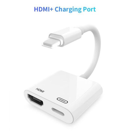 Adaptateur IPhone 3-en-1 HDMI USB OTG - Port Charge - Pour IPhone/iPad - Streaming 1080p