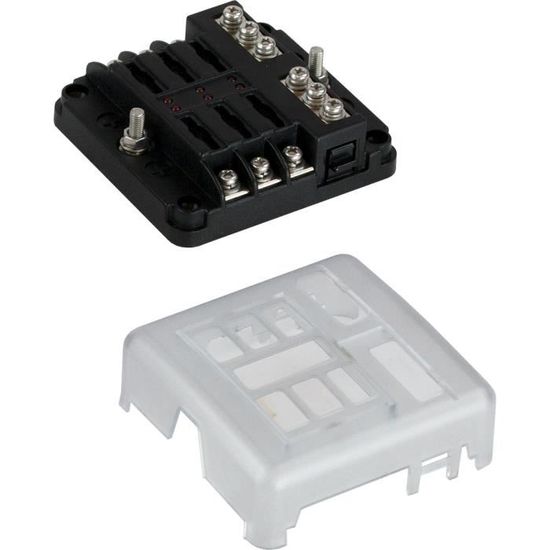 Barre Omnibus étanche Blue Sea Systems – 4 Voies Avec Couvercle – 100A – Noir