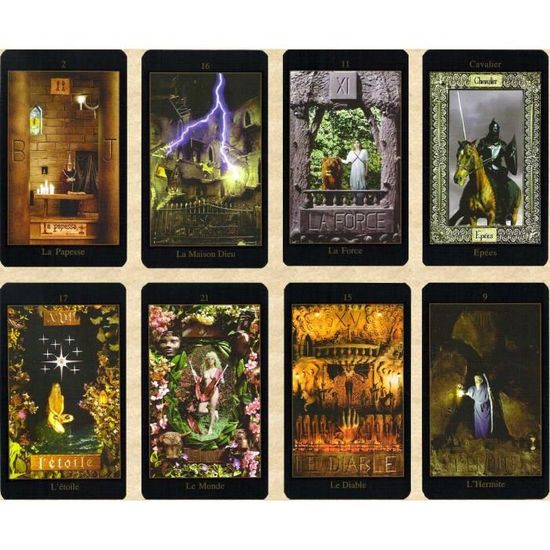 Le Tarot Vision - Jeu de 78 cartes - Cartes de voyance avec explication complète des 78 lames (livret en FR) - Jeu divinatoire