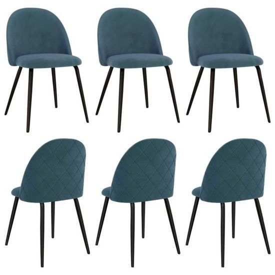 Luxueux Magnifique-Lot de 6 Chaise de salle à manger Scandinave Chaises de cuisine Fauteuils dîner Ensemble de chaises de salon