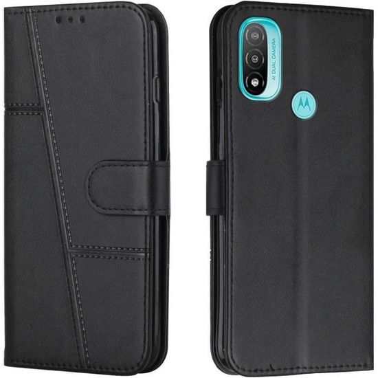 DESSEN Cover Per Motorola Moto E20/E30/E40, Custodia In TPU Morbido Con Anello Girevole E Supporto Magnetico - Nero