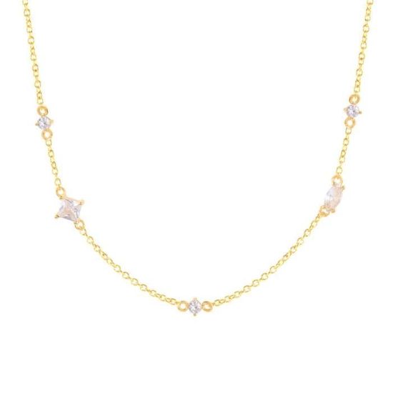 Collier Ras Du Cou En Argent Sterling 925 - Chaîne Clavicule Fine Et Scintillante