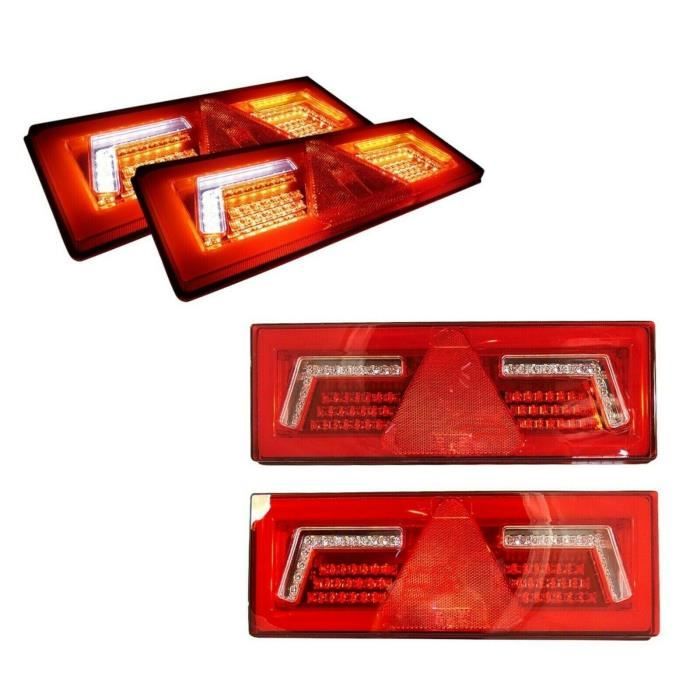2x 12/24V Feux Arrière Clignotants Dynamiques Néon E9 96 Led Pour Scania Iveco