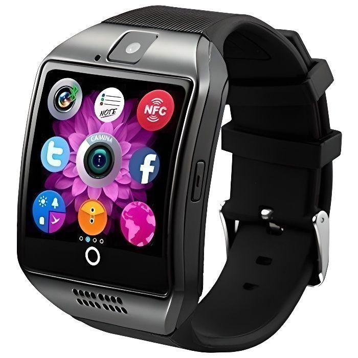 PRABEO Montre connectée - Bluetooth 3.0 - Ecran tactile IPS HD - Carte SIM - Compatible Android et Apple