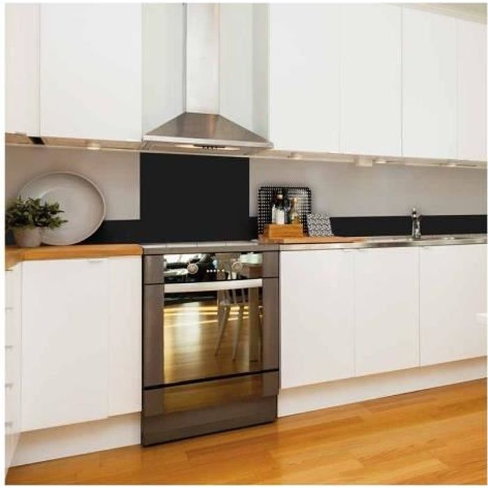 99 DECO - Crédence Cuisine Aluminium TOTAL BLACK - L60xH70cm - Noir