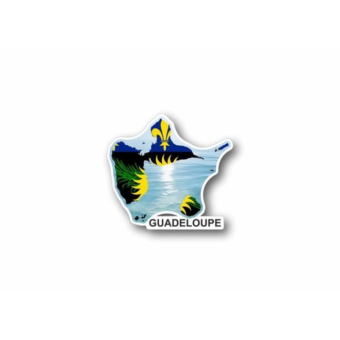 Autocollant sticker carte drapeau departement exterieur guadeloupe