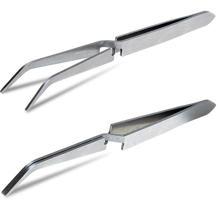 Pince à Pincher Fixation Pince pour Nail Art Faux Ongles Pointe Courbée Acier