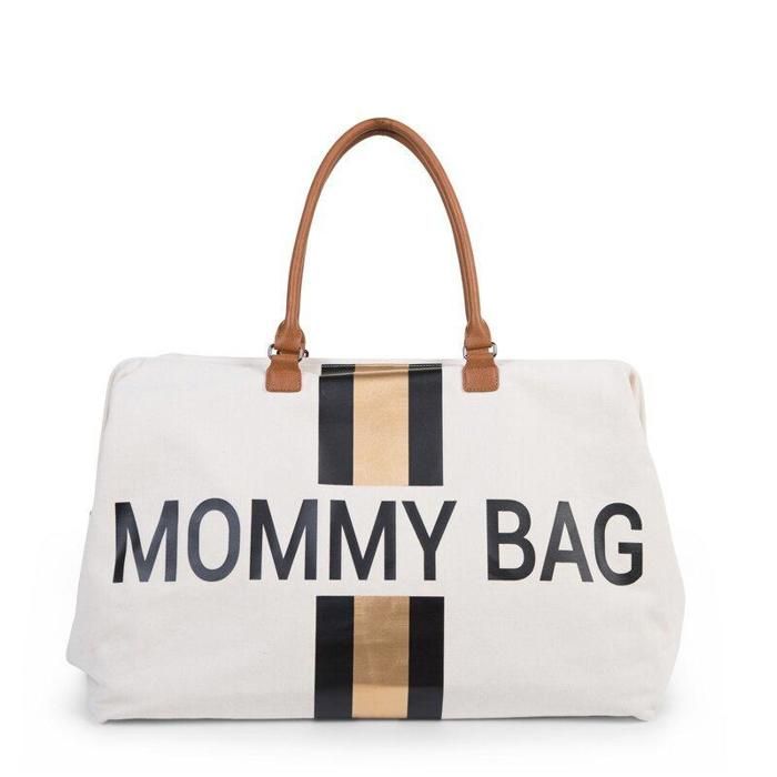 CHILDHOME Sac à couches Mommy Bag Blanc cassé et doré Toile