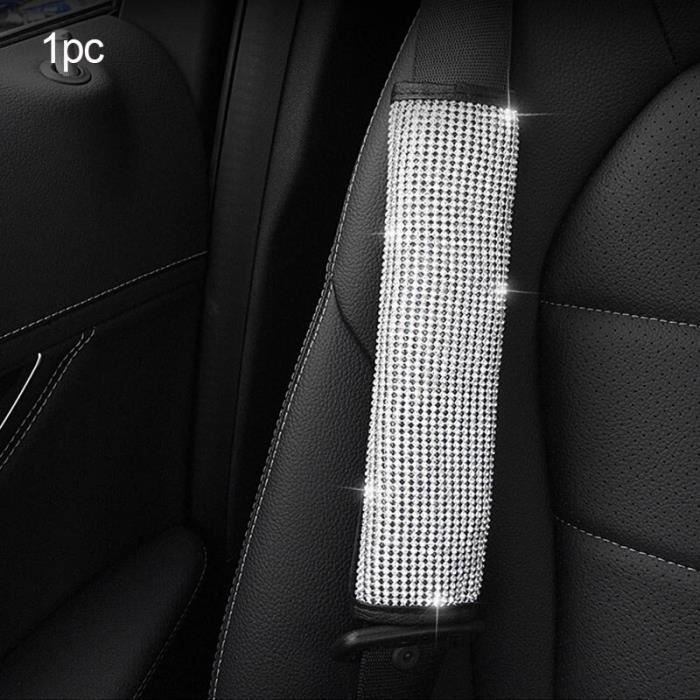 Accessoires de voiture, strass, housse de volant en cuir PU, couvre volant, couvre engrenage automatiq Shoulder cover