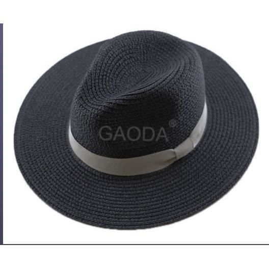 black 55-57cm -Chapeau de plage en paille pour hommes, grande taille, 55 57cm, 58 59cm, 60 62cm, 62 64cm