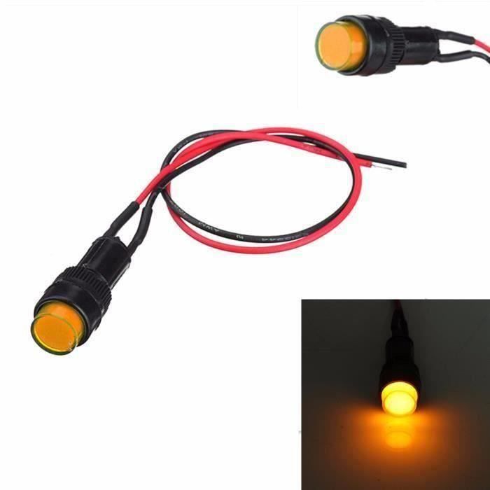 2x Universel Ampoule Tableau Bord LED 12V 10MM Jaune