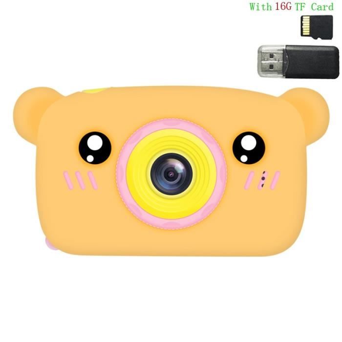 Appareil photo enfant,Appareil photo pour enfants jouet bébé mignon appareil photo numérique Rechargeable - Type With 16G TF Card #D