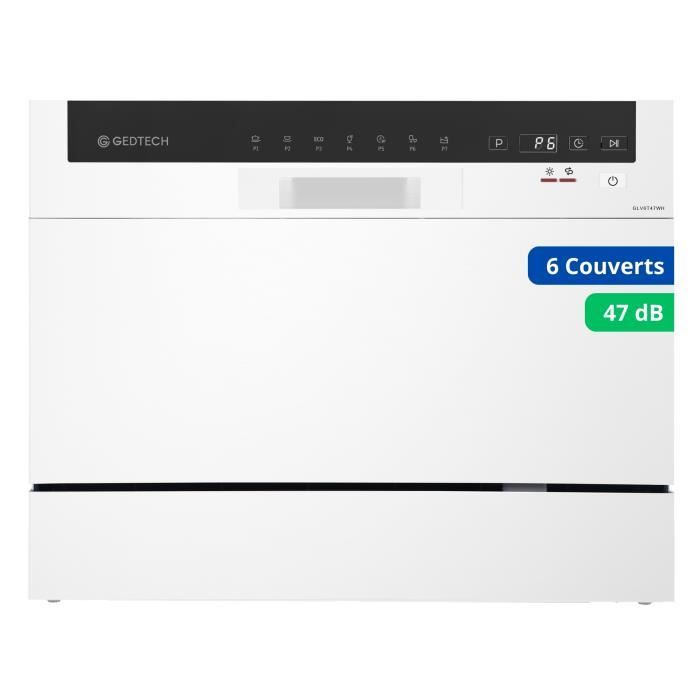 GEDTECH - Lave-vaisselle GLV6T49WH - 6 couverts - 49 dB - Départ différé