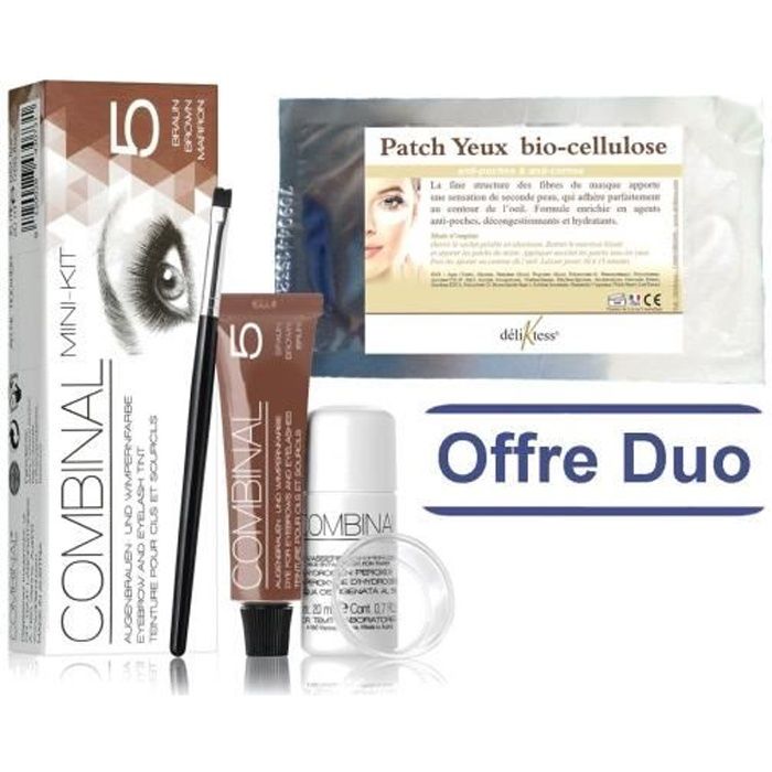 déliktess® - Offre duo Beauté : Mini kit Teinture de cils Brun + Patch Bio Cellulose déliktess®