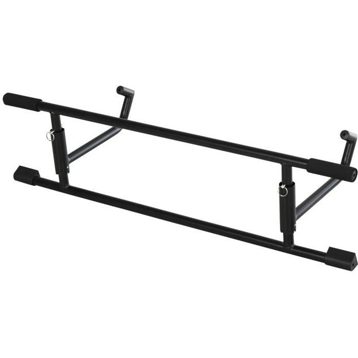 Barre de traction - barre de porte - pull up bar - barre d'étirement musculation pour cadres de porte - acier noir 102x25x35cm Noir
