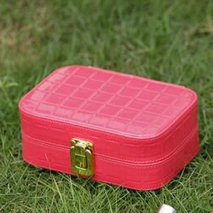 New Women Travel Portable Maquillage Cosmétique Trousse de toilette Trousse de toilette Sac à main, Rouge