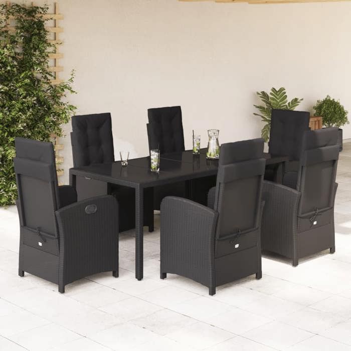 Ensemble à manger de jardin coussins 7pcs vidaXL
